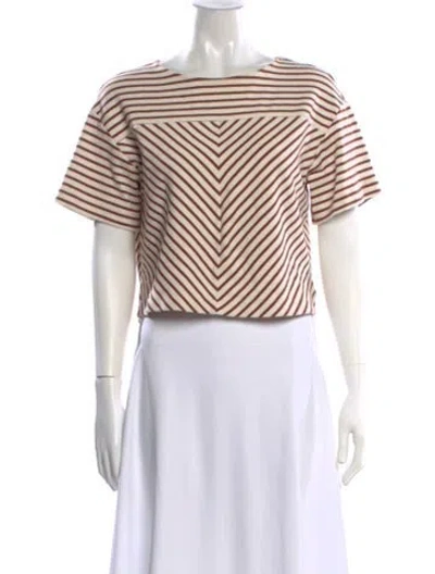 Pre-owned Tanya Taylor Striped Crew Neck Top In Multi