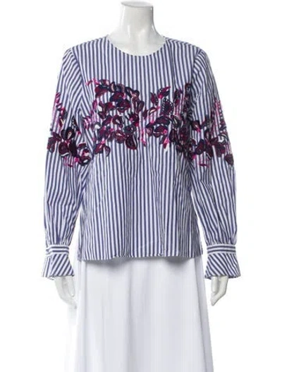 Pre-owned Tanya Taylor Striped Crew Neck Top In Multi