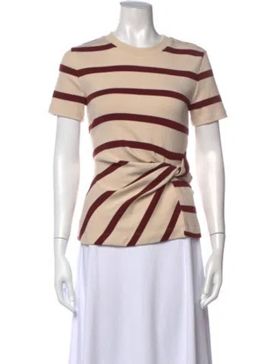 Pre-owned Tanya Taylor Striped Crew Neck T-shirt W/ Tags In Neutral