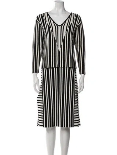 Pre-owned Tanya Taylor Striped Cutout Accent Skirt Set In Multi