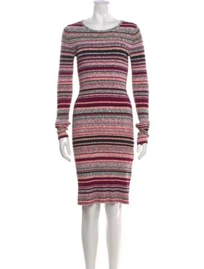 Pre-owned Tanya Taylor Striped Knee-length Dress In Purple