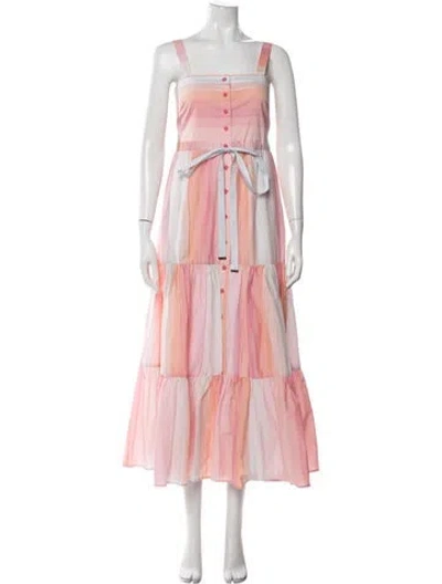 Pre-owned Tanya Taylor Striped Long Dress In Pink