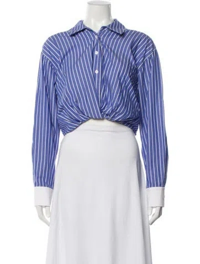 Pre-owned Tanya Taylor Striped Long Sleeve Button-up Top In Multi