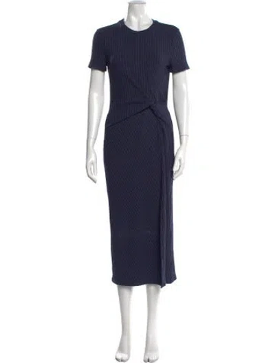 Pre-owned Tanya Taylor Striped Midi Length Dress In Blue