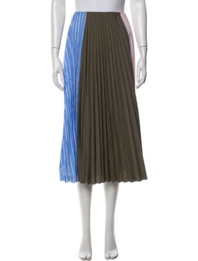 Pre-owned Tanya Taylor Striped Midi Length Skirt In Blue