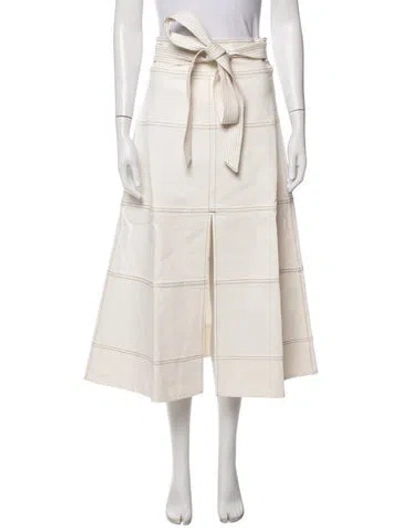 Pre-owned Tanya Taylor Striped Midi Length Skirt W/ Tags In Neutrals