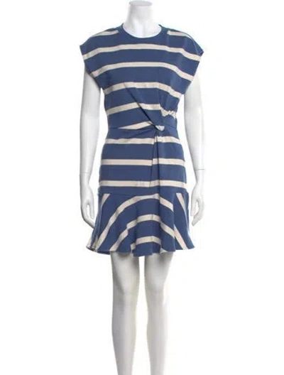 Pre-owned Tanya Taylor Striped Mini Dress In Blue