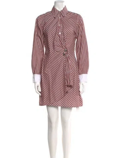 Pre-owned Tanya Taylor Striped Mini Dress In Pink