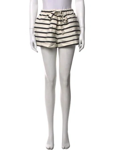 Pre-owned Tanya Taylor Striped Mini Shorts In Neutrals