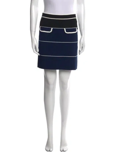 Pre-owned Tanya Taylor Striped Mini Skirt In Blue