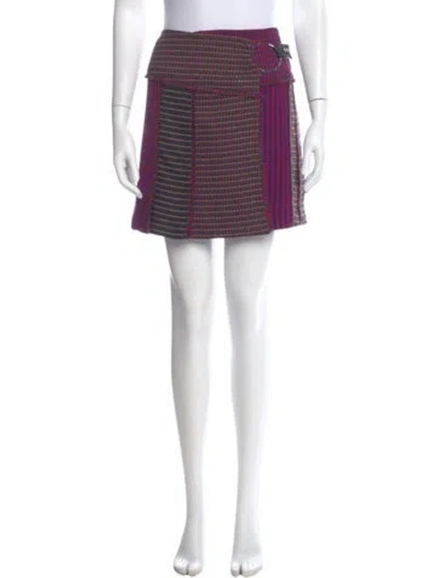 Pre-owned Tanya Taylor Striped Mini Skirt In Red