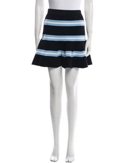 Pre-owned Tanya Taylor Striped Mini Skirt In White