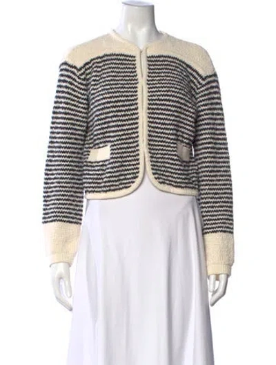 Pre-owned Tanya Taylor Striped Open Front Sweater In Multi