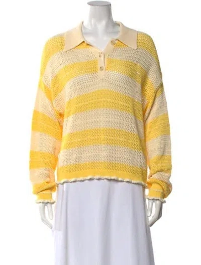 Pre-owned Tanya Taylor Striped Sweater W/ Tags In Yellow