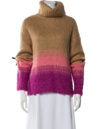 Pre-owned Tanya Taylor Striped Turtleneck Sweater In Blue
