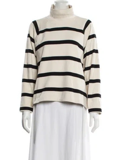 Pre-owned Tanya Taylor Striped Turtleneck Sweater In Neutral