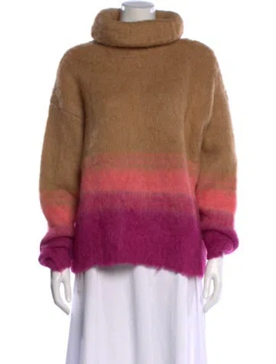 Pre-owned Tanya Taylor Striped Turtleneck Sweater In Purple