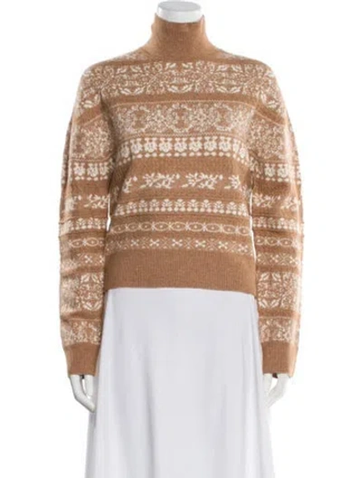 Pre-owned Tanya Taylor Striped Turtleneck Sweater W/ Tags In Neutral
