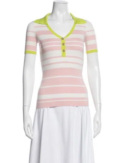 Pre-owned Tanya Taylor Striped V-neck Sweater In Multi