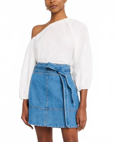 TANYA TAYLOR TABITHA ONE-SHOULDER TOP IN WHITE