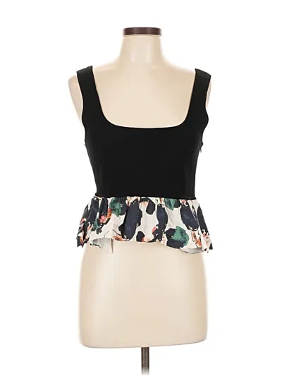 Pre-owned Tanya Taylor Tank Top Black Strapless Neckline Tops