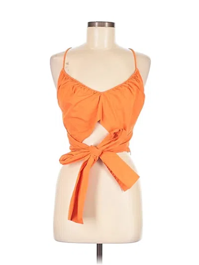 Pre-owned Tanya Taylor Tank Top Orange Halter Neckline Tops