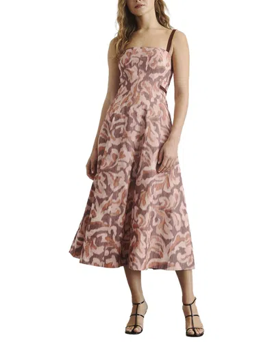 Tanya Taylor Tavia Linen-blend Midi Dress In Multi