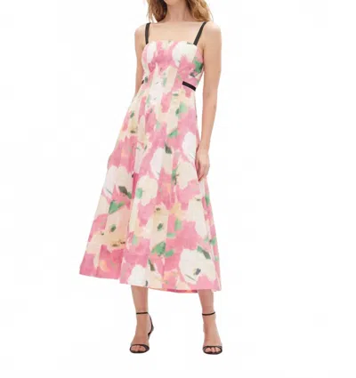 Tanya Taylor Tavia Midi Dress In Punchy Pink
