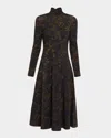 Tanya Taylor Thea Turtleneck Midi Dress In Multi