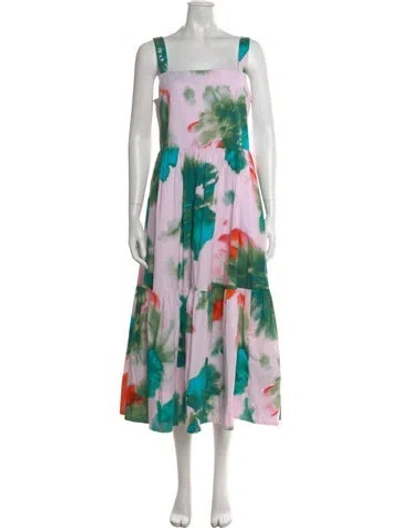 Pre-owned Tanya Taylor Tie-dye Print Midi Length Dress In Multi