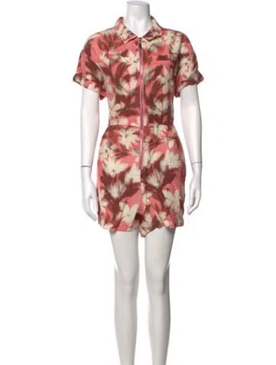 Pre-owned Tanya Taylor Tie-dye Print Romper In Pink