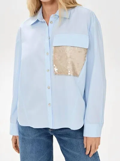 Tanya Taylor Topher Sequin Top In Oxford/champagne