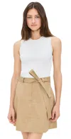 Tanya Taylor Vanessa Sleeveless Combo Dress In White/light Khaki