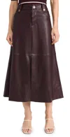 Tanya Taylor Hudie Vegan Leather Skirt In Oxblood
