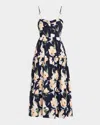 Tanya Taylor Verona Floral Sleeveless Midi Dress In Midnightpowder Blue Multi