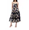 Tanya Taylor Verona Floral Sleeveless Midi Dress In Black