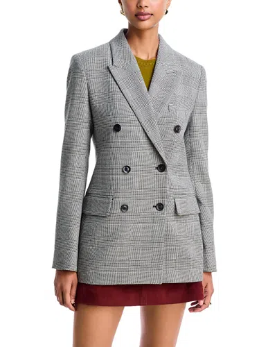 Tanya Taylor Virginia Wool Blend Double Breasted Blazer In Gray