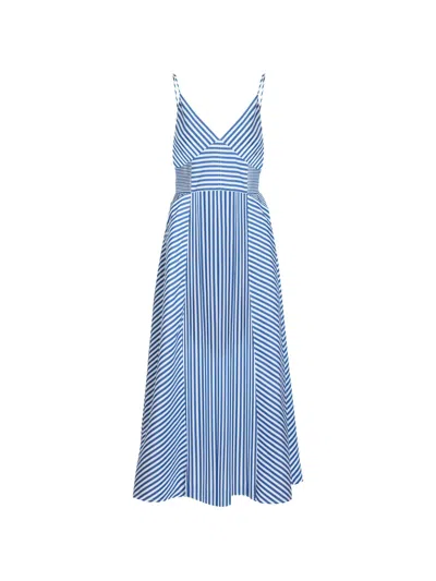 Tanya Taylor Vivien Striped-print Dress In Blue