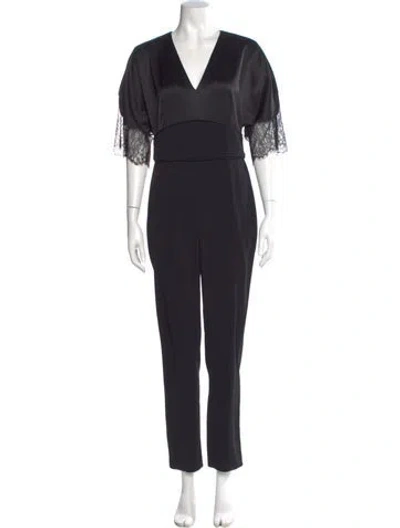 Pre-owned Tanya Taylor V-neck Jumpsuit In Black