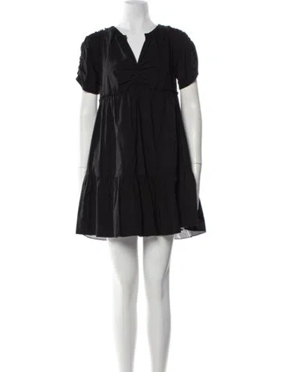 Pre-owned Tanya Taylor V-neck Mini Dress In Blue