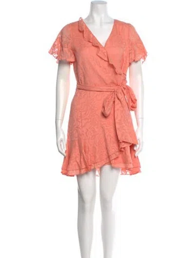 Pre-owned Tanya Taylor V-neck Mini Dress In Orange