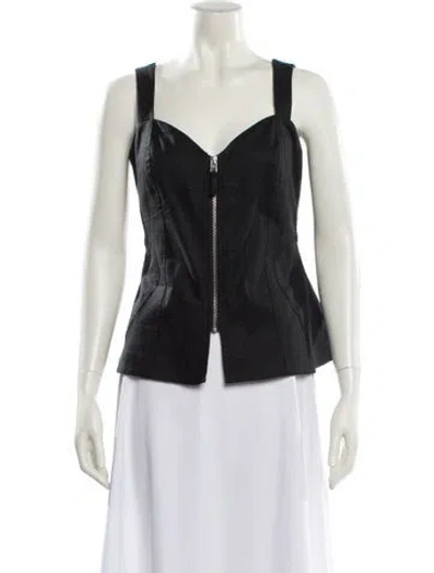 Pre-owned Tanya Taylor V-neck Sleeveless Top In Black