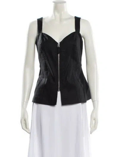 Pre-owned Tanya Taylor V-neck Sleeveless Top In Black