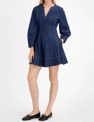 Tanya Taylor Vray Dress In Classic Indigo Blue In Multi