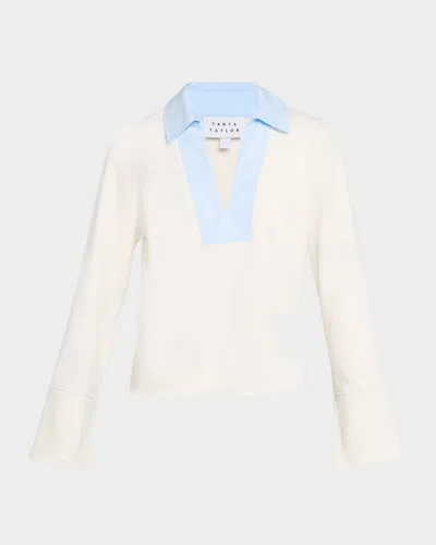 Tanya Taylor Whitney Rugby Top In White