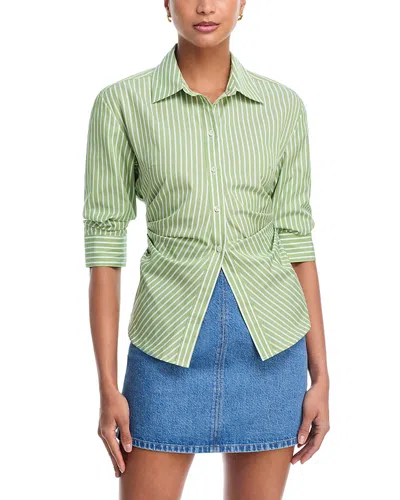 Tanya Taylor Winslet Striped Shirt In Green