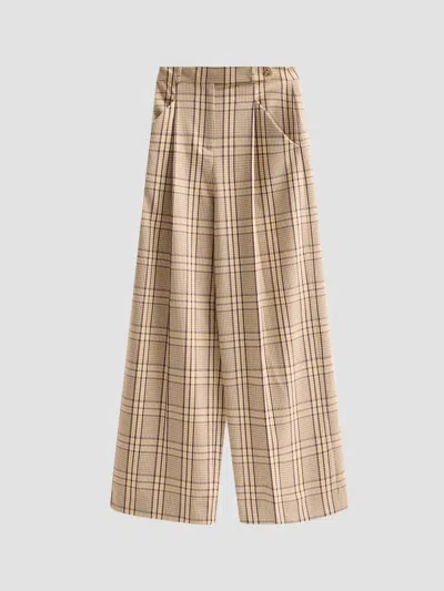 Tanya Taylor Women's Adler Plaid Wide-leg Pants In Burgundy