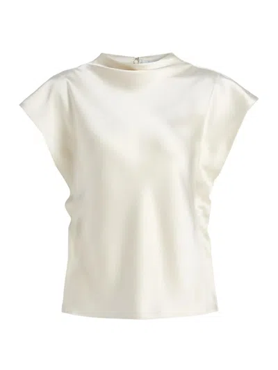 Tanya Taylor Women's Adrien Satin Crepe Top In White
