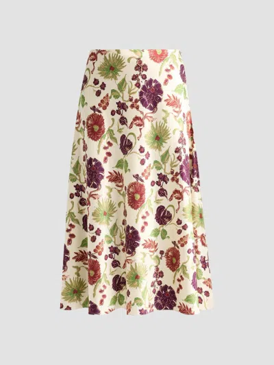 Tanya Taylor Women's Beth Floral A-line Midi Skirt In Neutral