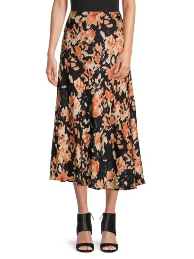 Tanya Taylor Women's Beth Midi A Line Skirt In Peach Multi